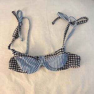Aerie Blue and Navy Striped Bikini Top